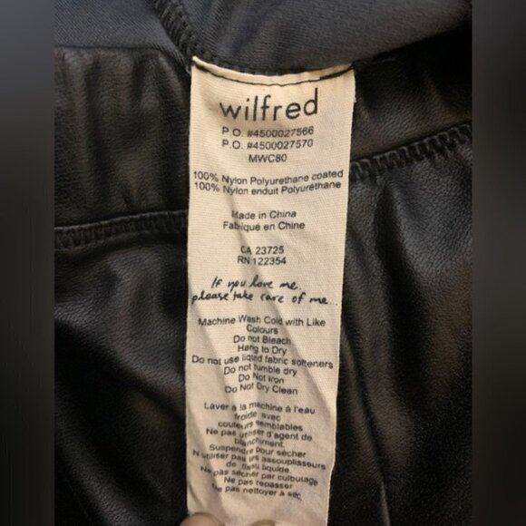 Wilfred  Aritzia Rebelle Japanese Vegan Leather Leggings in Black - Picture 11 of 11